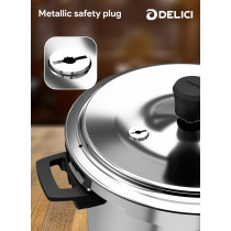 Delici Aluminum Pressure Cooker Combo, ADPC35E, Chrome