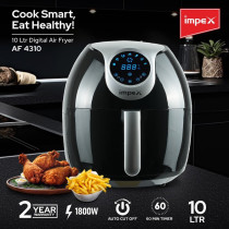 Impex Digital Display 10 Litre 1800 Watts Air Fryer For Home, Black