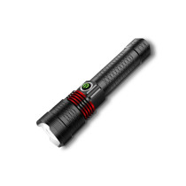Impex 10 Watts, 500 Lumens, 1800 M Range 3 Modes Rechargeable LED Flashlight, Black