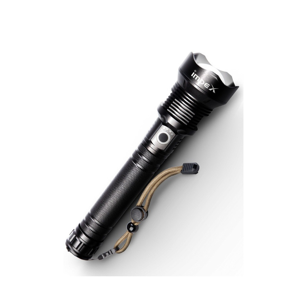 Impex 20 Watts, 600 Lumens, 2000 M Range 5 Modes Rechargeable LED Flashlight, Black