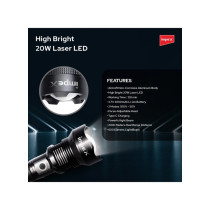 Impex 20 Watts, 600 Lumens, 2000 M Range 5 Modes Rechargeable LED Flashlight, Black