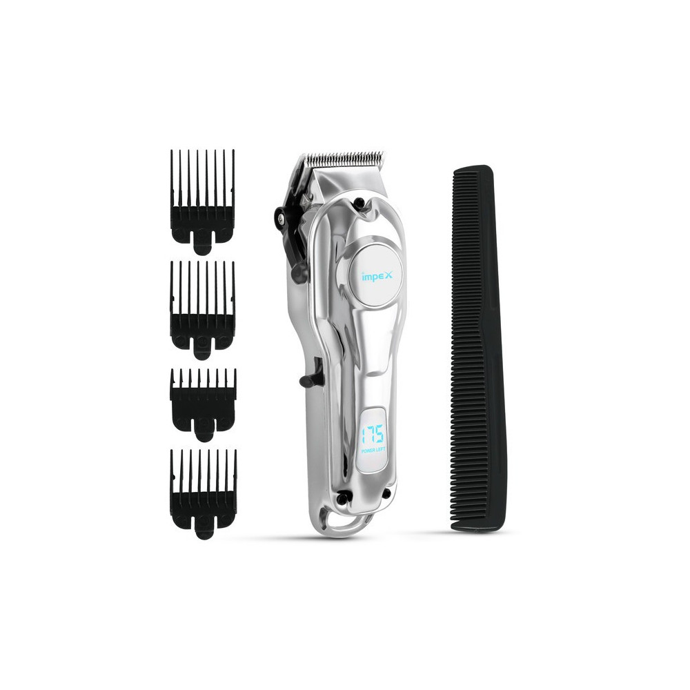 Impex 5 Watts 2000mAh Battery Digital LED Display Professional Hair Trimmer For Men, Grey