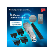 Impex 5 Watts 2000mAh Battery Digital LED Display Professional Hair Trimmer For Men, Grey