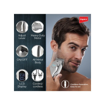 Impex 5 Watts 2000mAh Battery Digital LED Display Professional Hair Trimmer For Men, Grey