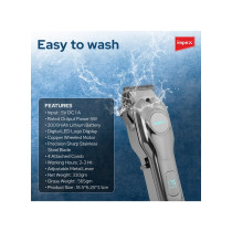 Impex 5 Watts 2000mAh Battery Digital LED Display Professional Hair Trimmer For Men, Grey