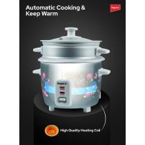 Impex 350 Watts Electric Rice Cooker With Aluminium Inner Pot, 0.6 Ltr
