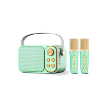 Impex Portable Bluetooth Karaoke Speaker With 2 Wireless Mics, Green