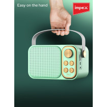 Impex Portable Bluetooth Karaoke Speaker With 2 Wireless Mics, Green