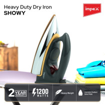 Impex 1200W Long Life Thermostat And Over Heat Protect Electric Iron Box, Black