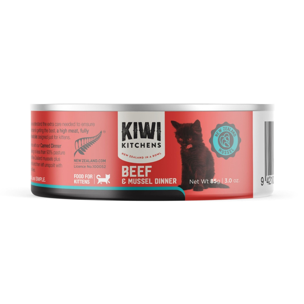 Kiwi Kitchens 170g x 4 pcs Beef and Mussel Dinner Canned Wet Kitten Food