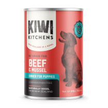 Kiwi Kitchens 375g x 4 pcs Grass Fed Beef and Mussel Dinner Canned Wet Puppy Food