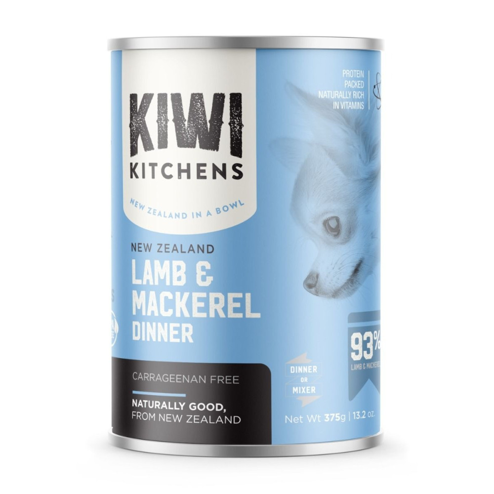 Kiwi Kitchens 375g x 4 pcs Mackerel and Lamb Dinner Canned Wet Dog Food