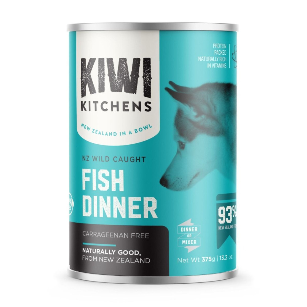 Kiwi Kitchens 375g x 4 pcs Wild Caught Fish Dinner Canned Wet Dog Food