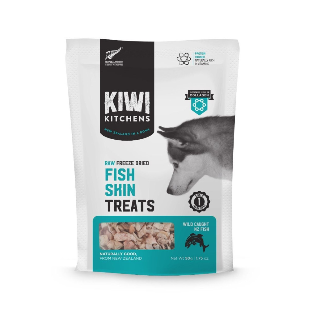 Kiwi Kitchens Raw Freeze Dried Fish Skin Dog Treats 50g