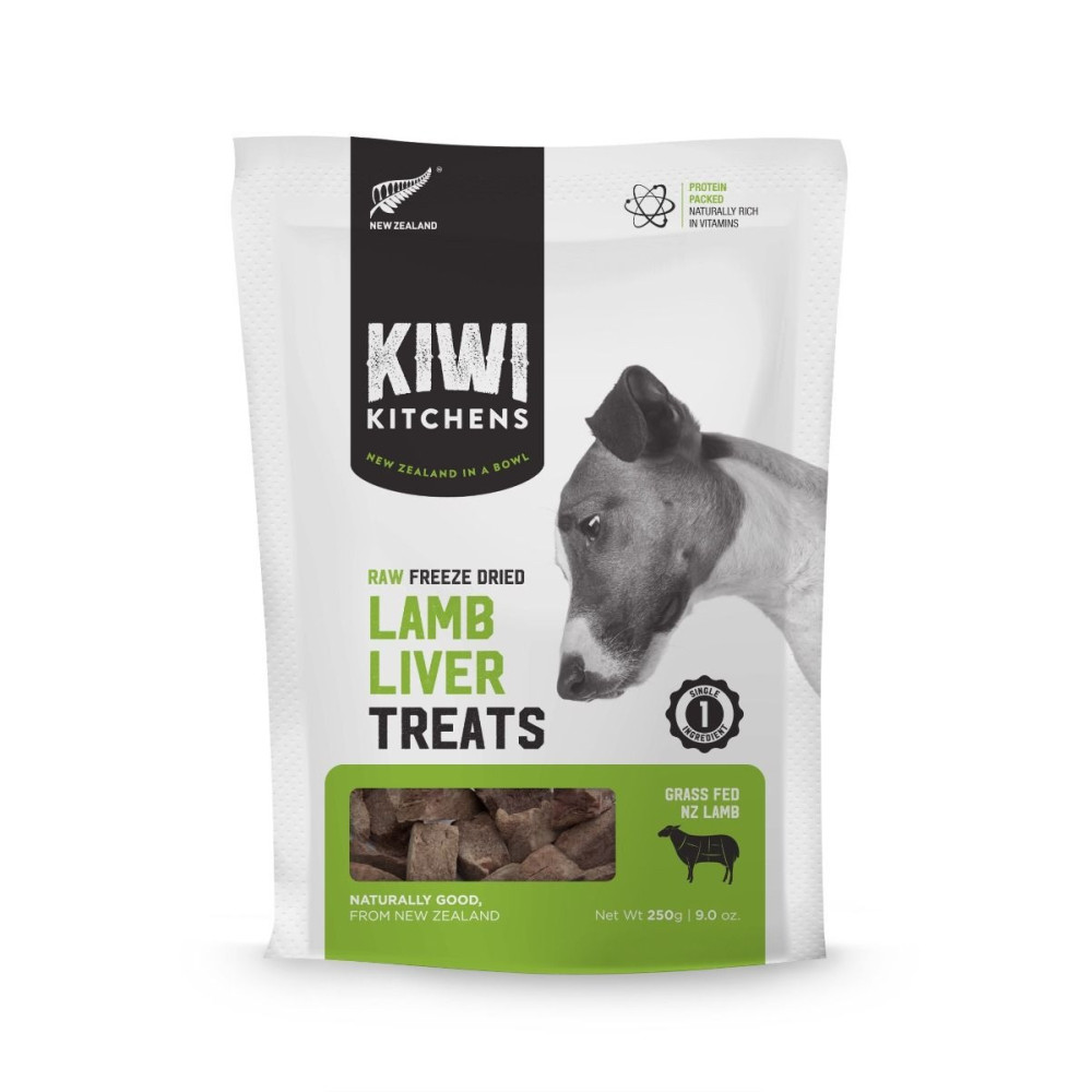 Kiwi Kitchens Raw Freeze Dried Lamb Liver Dog Treats 250g