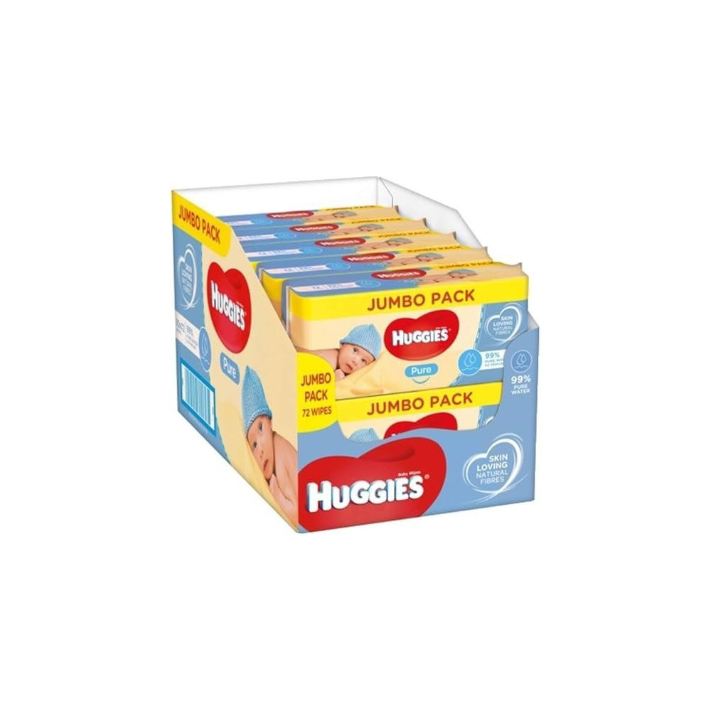 Huggies Pure Baby Wipes, Pack Of 10 X 72 Packs, Total 720 Wipes