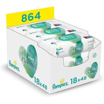 Pampers Aqua Harmony Wipes, Made Of 99 Percent Pure Water And Fragrance Free And Alcohol-Free, Pack Of 6 X 144 Wipes, Total 864 Wipes