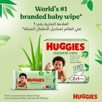 Huggies Natural Baby Wipes, Aloe Vera Wipes, 3 Pack X 56 Wipes, 168 Wipes