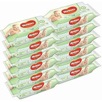 Huggies Baby Wipes Natural Care With Aloe Vera, 56 Count, Pack Of 12, Total 672 Wipes