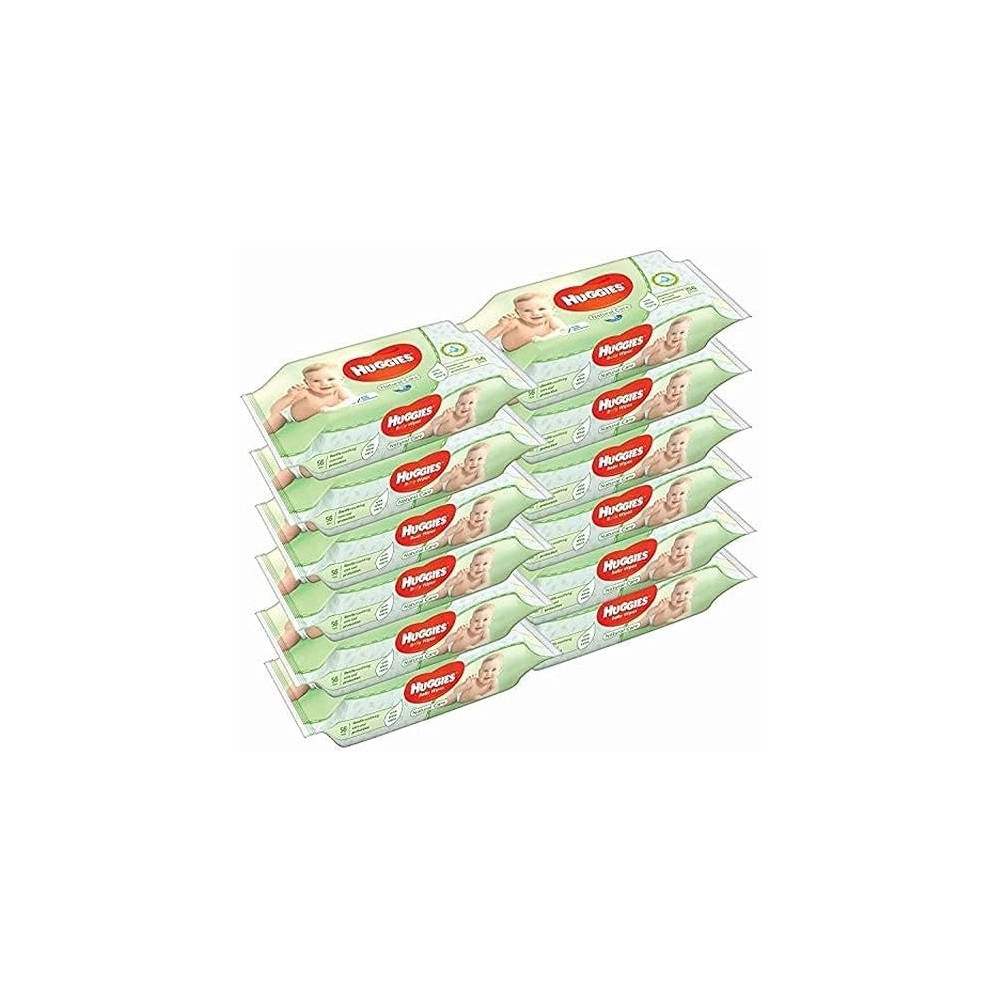 Huggies Baby Wipes Natural Care With Aloe Vera, 56 Count, Pack Of 12, Total 672 Wipes