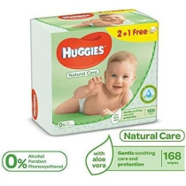 Huggies Baby Wipes Natural Care With Aloe Vera, 56 Count, Pack Of 12, Total 672 Wipes