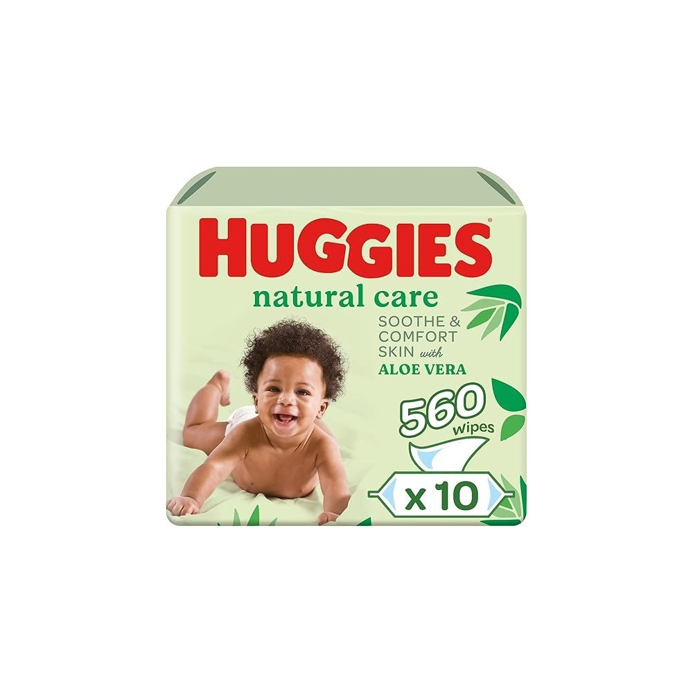 Natural Baby Wipes, Aloe Vera Wipes, 10 Pack X 56 Wipes, 560 Wipes