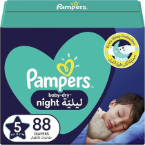 Pampers Baby-Dry Night Diapers For Extra Sleep Protection, Size 5, 12-17Kg, 88 Diaper Count