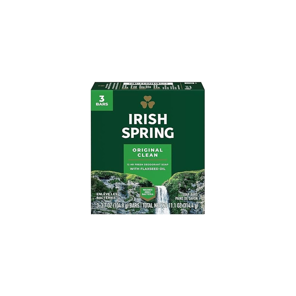 Irish Spring Original Deodorant Soap 3 Bars, Pack Of 2, 6 Total