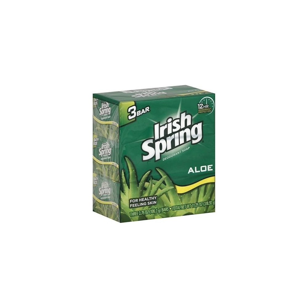 Irish Spring Deodorant Soap, Aloe, 3.75 Oz, Pack Of 3