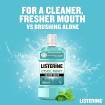 Listerine Mouthwash, Cool Mint, Milder Taste, 500Ml, 3 Free Pack