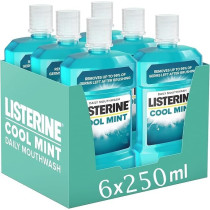Listerine Cool Mint Mouthwash, 6 X 250Ml, Blue