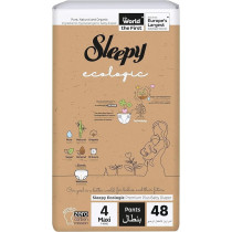 Sleepy Eco-Friendly Hypoallergenic Superior Absorbency Pants Size 4, 48 Count