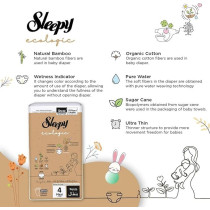 Sleepy Eco-Friendly Hypoallergenic Superior Absorbency Pants Size 4, 192 Count