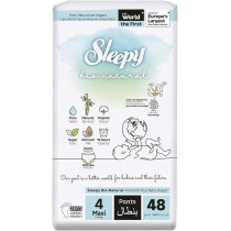 Sleepy Bio Natural Superior Absorbency Eco-Friendly Hypoallergenic Pants Size 4, 48 Count