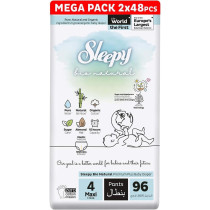 Sleepy Bio Natural Superior Absorbency Eco-Friendly Hypoallergenic Pants Size 4, 96 Count