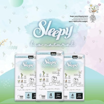 Sleepy Bio Natural Superior Absorbency Eco-Friendly Hypoallergenic Pants Size 4, 96 Count