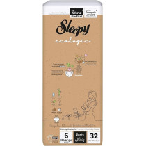Sleepy Eco-Friendly Hypoallergenic Superior Absorbency Pants Size 6, 32 Count
