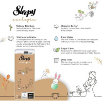 Sleepy Eco-Friendly Hypoallergenic Superior Absorbency Pants Size 6, 32 Count