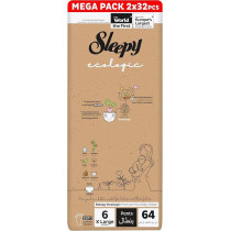 Sleepy Eco-Friendly Hypoallergenic Superior Absorbency Pants Size 6, 64 Count