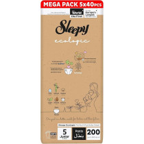 Sleepy Eco-Friendly Hypoallergenic Superior Absorbency Pants Size 5, 200 Count