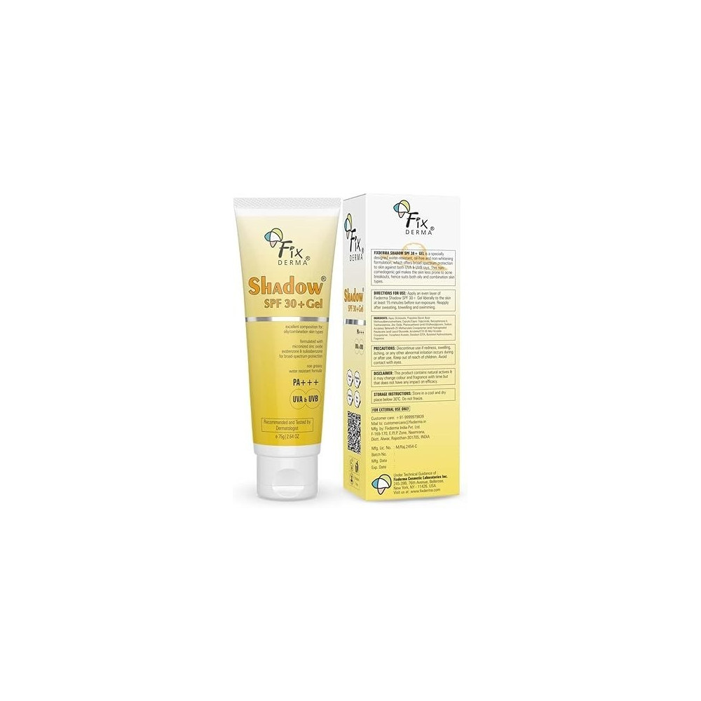 Fixderma Shadow Sunscreen SPF 30+ For Oily Skin, 75 g
