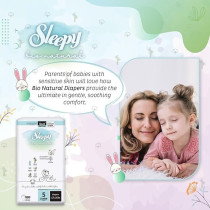 Sleepy Bio Natural Hypoallergenic Water Based Almond Milk 100 Percent Leakproof Premium Size 5 Baby Dry Diapers, 40 Count