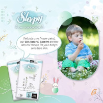 Sleepy Bio Natural Hypoallergenic Water Based Almond Milk 100 Percent Leakproof Premium Size 5 Baby Dry Diapers, 80 Count