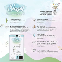 Sleepy Bio Natural Hypoallergenic Water Based Almond Milk 100 Percent Leakproof Premium Size 5 Baby Dry Diapers, 200 Count