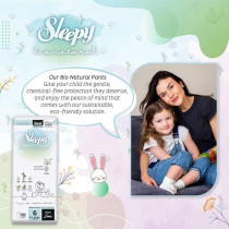 Sleepy Bio Natural Hypoallergenic Water Based Almond Milk 100 Percent Leakproof Premium Size 5 Baby Dry Diapers, 96 Count