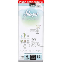 Sleepy Bio Natural Superior Absorbency Eco-Friendly Hypoallergenic Pants Size 6, 32 Count