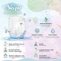 Sleepy Bio Natural Superior Absorbency Eco-Friendly Hypoallergenic Pants Size 6, 64 Count