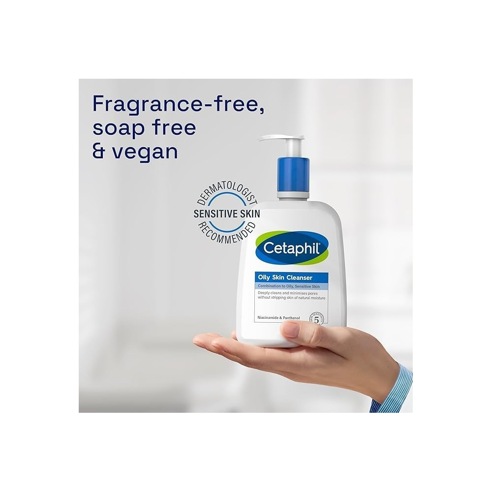 Cetaphil Oily Skin Cleanser, Face And Body Wash For Men And Women, Combination To Oily And Sensitive Skin, Unscented, 236Ml
