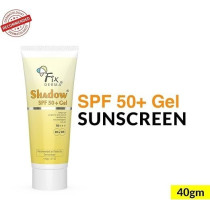 Fixderma Shadow Sunscreen Spf 50Plus Gel For Oily Skin, Body And Face, Broad Spectrum For Uva And Uvb Protection For Unisex, Non Greasy And Water Resistant, 40G