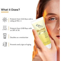 Fixderma Shadow Sunscreen Spf 50Plus Gel For Oily Skin, Body And Face, Broad Spectrum For Uva And Uvb Protection For Unisex, Non Greasy And Water Resistant, 40G